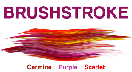 Poster - Brushstrokes of carmine, purple and scarlet on a white. Vector