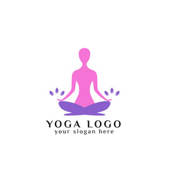 Wall Mural - yoga logo design stock. meditation vector illustration