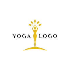 Sticker - wellness logo template. yoga logo stock. balance meditation vector illustration.