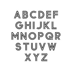 Aufkleber - Vector modern alphabet. Set of linear letters. Double font