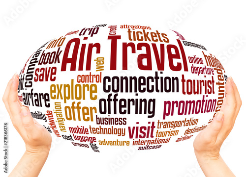 Fotografie, Obraz Air Travel word cloud hand sphere concept