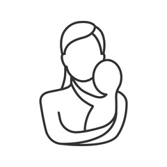 Poster - Mother holding newborn baby linear icon