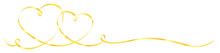 2 Connected Golden Calligraphy Hearts Ribbon Banner