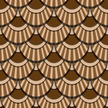 Peacock tails coffee vector seamless patter for wrapping, craft, textile, fabric