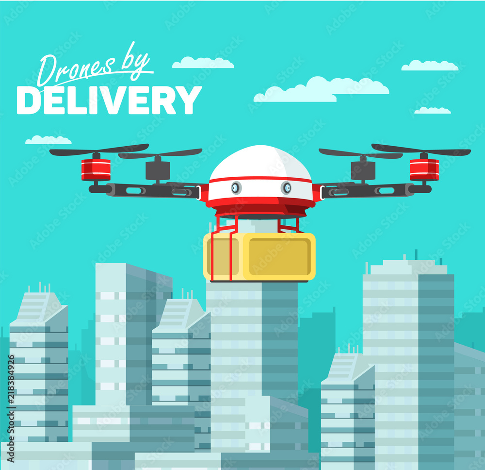 Technological shipment innovation - drone fast delivery concept ...
