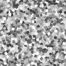Glitter Seamless Texture. Adorable Silver Particles. Endless Pattern Made Of Sparkling Squares. Fair