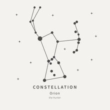The Constellation Of Orion. The Hunter - Linear Icon. Vector Illustration Of The Concept Of Astronomy.
