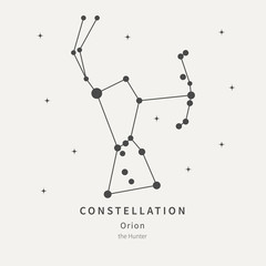 the constellation of orion. the hunter - linear icon. vector illustration of the concept of astronom