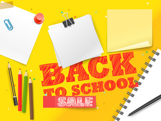 Aufkleber - Back to school sale. Lettering vector banner