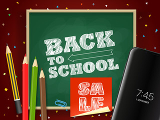 Aufkleber - Back to school vector illustration. Season sale concept