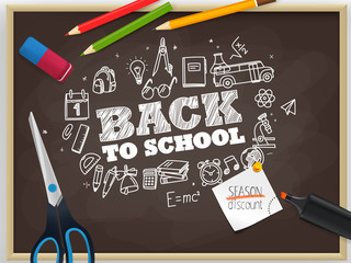 Poster - Back to school. Season discount