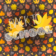 Poster - Back to school concept. Composition with autumn leaves