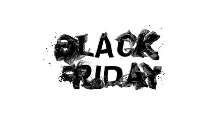 Wall Mural - bright logo animation colorful spray paint word black friday