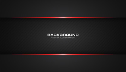 Poster - abstract metallic red shiny color black frame layout modern tech design vector template background