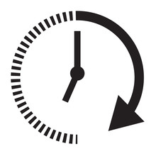 Passage Of Time Icon With Shadow On Black Background. Flat Style. Time Icon For Your Web Site Design, Logo, App, UI, Mobile App. Time And Watch. Timer Symbol.