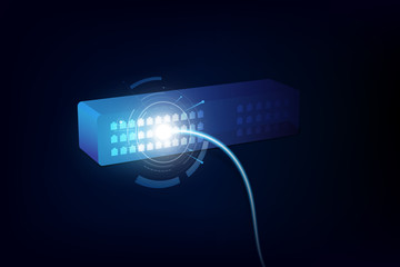 Poster - connection line on networking telecommunication concept background