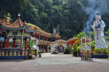 Wall Mural - ling Sen Tong, Temple cave, Ipoh, Malaysia. Ling Sen Tong is a beautiful Taoist cave temple located at the foot of a limestone hill in Ipoh, Perak.