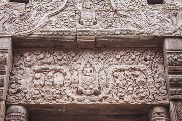 Wall Mural - Vat Phou is a ruined Khmer Hindu temple complex in southern Laos. Champasak/Laos PDR.