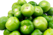 Green Tomatoes In White Background