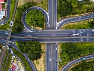 Beautiful aerial view of the highway road