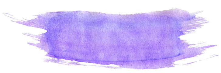 Light violet watercolor stroke with brush's texture, hand-painted illustration