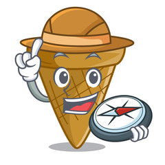 Wall Mural - Explorer empty wafer cone for ice cream character