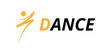 Dance fitness logo design, icon drawing orange