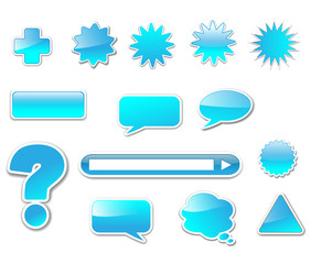 Poster - Web elements, buttons blue glossy collection