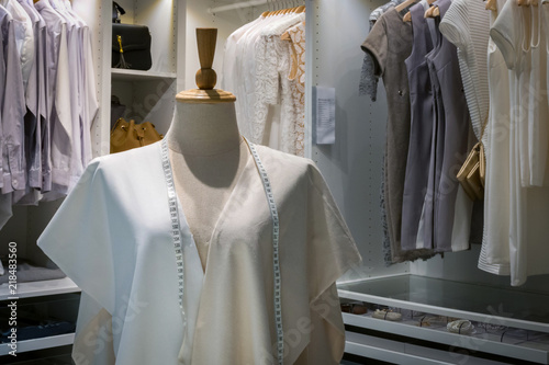 Tape Measure On Neck Of Mannequin Dummy Display To Show Customer