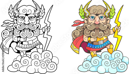 Cartoon Ancient Greek God Zeus Funny Illustration Coloring Book Buy This Stock Vector And Explore Similar Vectors At Adobe Stock Adobe Stock