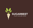 Sugar beet plant logo design. Sugarbeet root vector design. Beetroot logotype