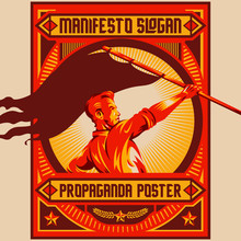 Retro Remonstrance Propaganda Posters Elements Background Set