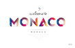 Welcome to monaco monaco card and letter design typography icon