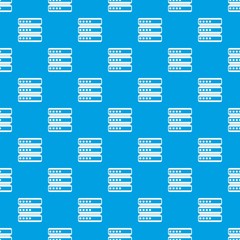 Poster - Database pattern repeat seamless in blue color for any design. Vector geometric illustration