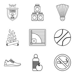 Poster - healthy habit icons set. outline set of 9 healthy habit vector icons for web isolated on white backg