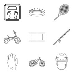 Poster - weight icons set. outline set of 9 weight vector icons for web isolated on white background