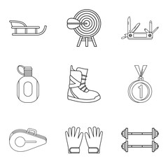 Poster - penknife icons set. outline set of 9 penknife vector icons for web isolated on white background