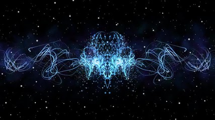 Poster - Twist Blue Plasma Moving Particle Form Motion Background