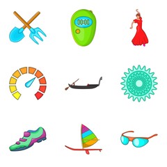 Poster - adrenalin icons set. cartoon set of 9 adrenalin vector icons for web isolated on white background