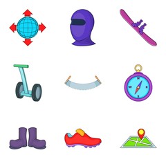 Poster - gaming shoes icons set. cartoon set of 9 gaming shoes vector icons for web isolated on white backgro