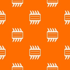 Poster - CPU pattern repeat seamless in orange color for any design. Vector geometric illustration