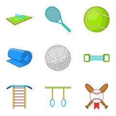 Poster - stretch icons set. cartoon set of 9 stretch vector icons for web isolated on white background