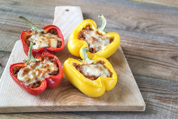 Wall Mural - Stuffed peppers with meat and mozzarella