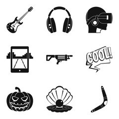 Poster - Musical composition icons set. Simple set of 9 musical composition vector icons for web isolated on white background