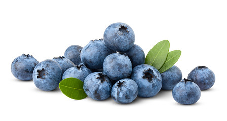 Wall Mural - blueberry, clipping path, isolated on white background, full depth of field, high quality