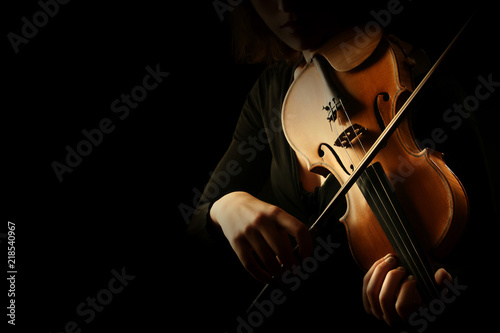 Fotomural Violin player. Violinist hands playing violin