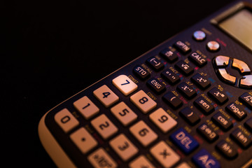 Key number seven of the keyboard of a scientific calculator