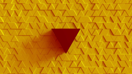 Poster - triangular geometric background. abstract structure of lots of different height triangles and one bi