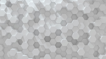 Fototapete - hexagonal geometric background. abstract structure of lots of different height hexagons. creative ho