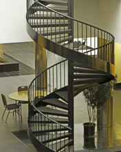 Architecture Of Spiral Staircase And Table, Contemporary Design